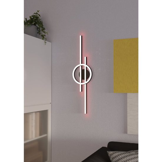 Eglo amandolo plafoniera led 23,5w rgb 2700k 6500k 77,5cm con telecomando per cucina moderna nera