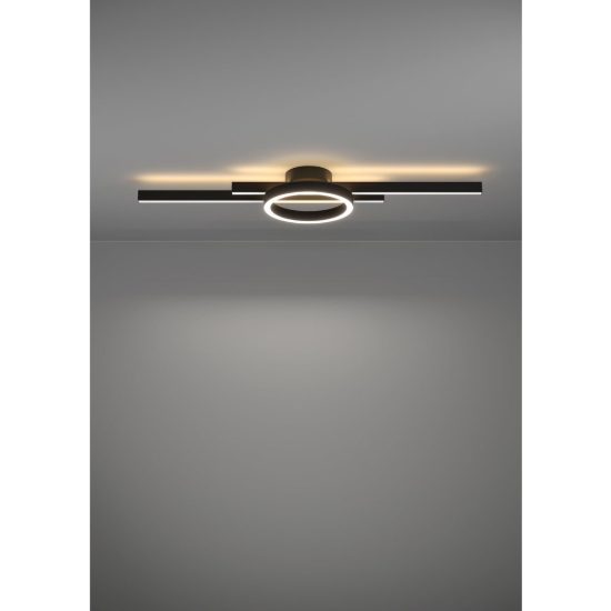Eglo amandolo plafoniera led 23,5w rgb 2700k 6500k 77,5cm con telecomando per cucina moderna nera
