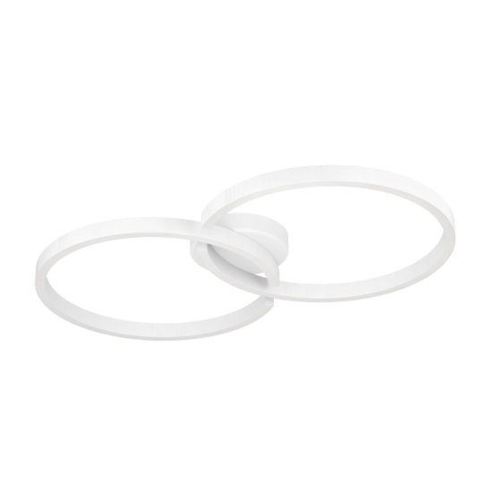 Eglo amandolo plafoniera led 19,5w rgb 2700k 6500k 67,5cm con telecomando per soggiorno moderna due anelli bianca
