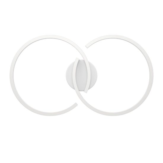 Eglo amandolo plafoniera led 19,5w rgb 2700k 6500k 67,5cm con telecomando per soggiorno moderna due anelli bianca