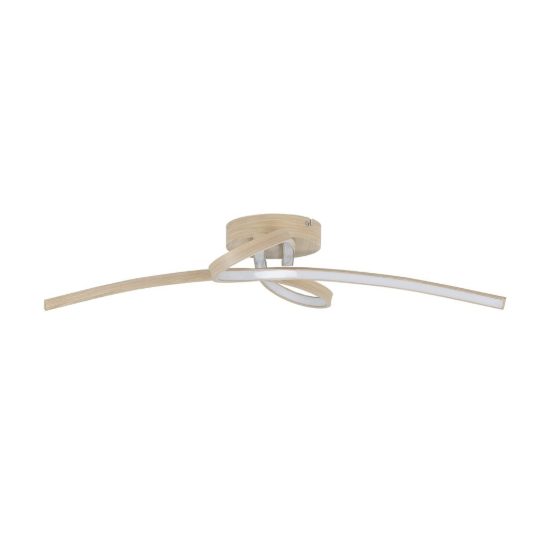 Eglo selvina 2 plafoniera led 20,5w 3000k 68cm per soggiorno moderna marrone chiaro
