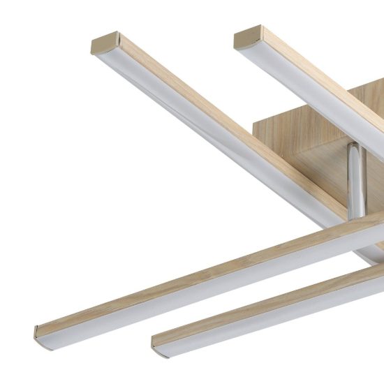 Eglo lasana 4 plafoniera led 20,5w 3000k 51cm per soggiorno moderna marrone chiaro