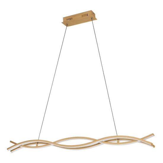 Eglo lasana 4 lampadario a sospensione led 35w 3000k 90cm per sala da pranzo moderno marrone chiaro