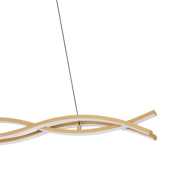 Eglo lasana 4 lampadario a sospensione led 35w 3000k 90cm per sala da pranzo moderno marrone chiaro