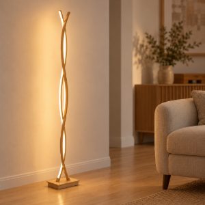 Eglo lasana 4 piantana led 36w 3000k 143cm per soggiorno moderna marrone chiaro