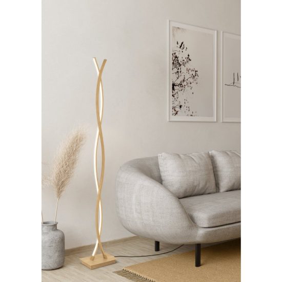 Eglo lasana 4 piantana led 36w 3000k 143cm per soggiorno moderna marrone chiaro
