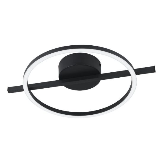 Eglo amandolo plafoniera led 17w rgb 2700k 6500k 40cm con telecomando per soggiorno moderna nera