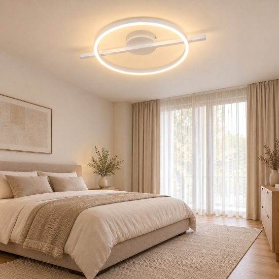 Eglo amandolo plafoniera led 17w rgb 2700k 6500k 40cm con telecomando per soggiorno moderna bianca