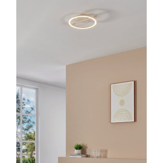 Eglo amandolo plafoniera led 17w rgb 2700k 6500k 40cm con telecomando per soggiorno moderna bianca