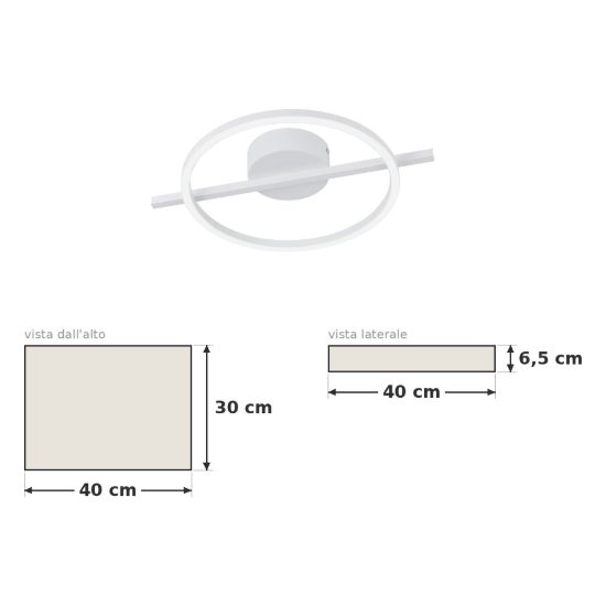 Eglo amandolo plafoniera led 17w rgb 2700k 6500k 40cm con telecomando per soggiorno moderna bianca