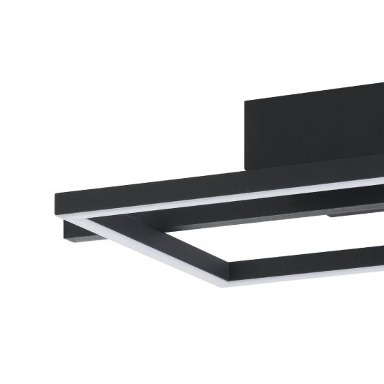 Eglo amandolo plafoniera led 17w rgb 2700k 6500k 40cm con telecomando per soggiorno moderna quadrata nera