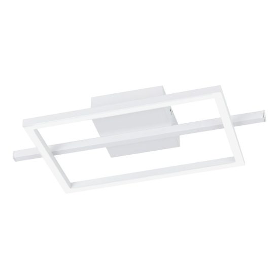 Eglo amandolo plafoniera led 17w rgb 2700k 6500k 40cm con telecomando per soggiorno moderna quadrata bianca