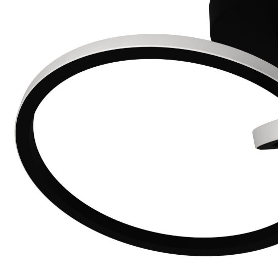 Eglo congiunti plafoniera led 12w cct 2700k 6500k 46,5cm per soggiorno moderna due anelli nera