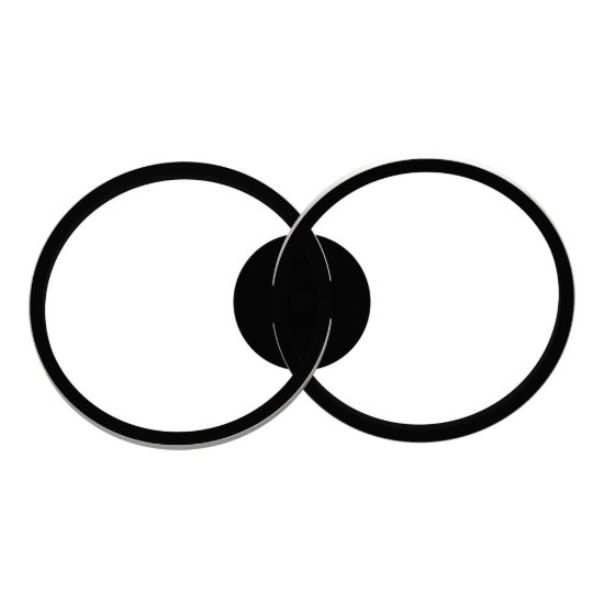 Eglo congiunti plafoniera led 12w cct 2700k 6500k 46,5cm per soggiorno moderna due anelli nera