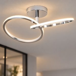 Eglo congiunti plafoniera led 12w cct 2700k 6500k 46,5cm per soggiorno moderna due anelli cromata