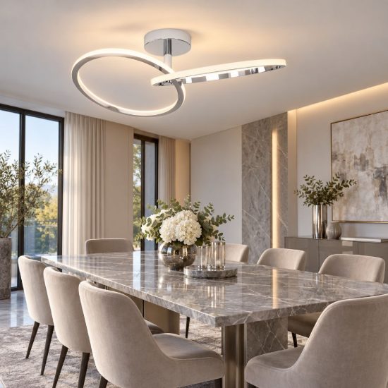 Eglo congiunti plafoniera led 12w cct 2700k 6500k 46,5cm per soggiorno moderna due anelli cromata