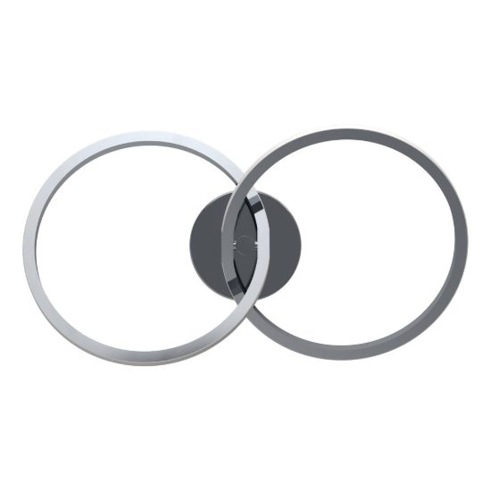 Eglo congiunti plafoniera led 12w cct 2700k 6500k 46,5cm per soggiorno moderna due anelli cromata