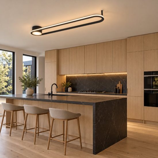 Eglo collecorvino plafoniera led 24w cct 2700k 6500k 50cm per cucina moderna nera