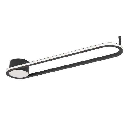 Eglo collecorvino plafoniera led 24w cct 2700k 6500k 50cm per cucina moderna nera