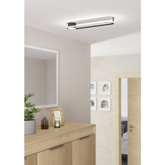 Eglo collecorvino plafoniera led 24w cct 2700k 6500k 50cm per cucina moderna nera