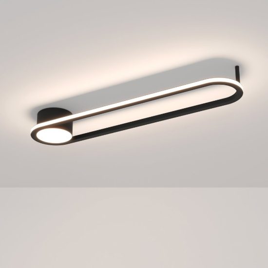 Eglo collecorvino plafoniera led 24w cct 2700k 6500k 50cm per cucina moderna nera