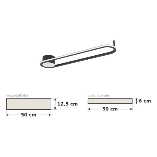 Eglo collecorvino plafoniera led 24w cct 2700k 6500k 50cm per cucina moderna nera