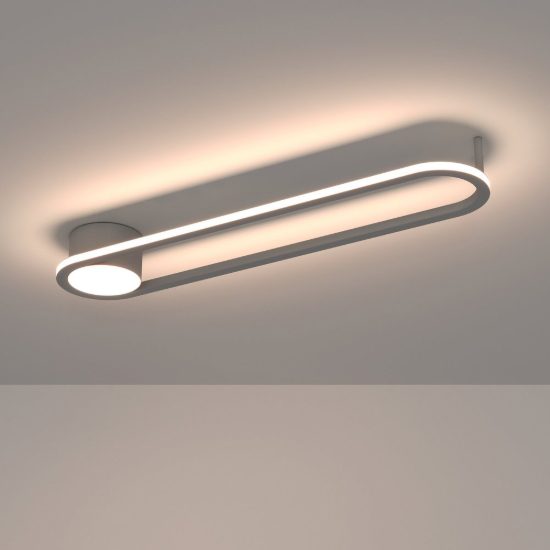 Eglo collecorvino plafoniera led 24w cct 2700k 6500k 50cm per cucina moderna bianca