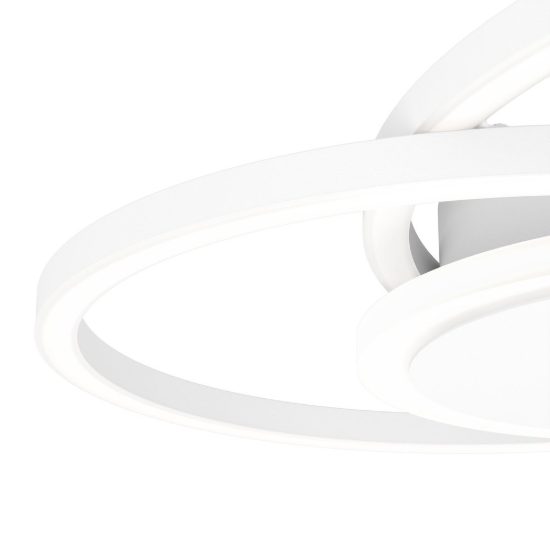 Eglo amandolo 2 plafoniera led 22w rgb 2700k 6500k 52cm con telecomando per soggiorno moderna due anelli bianca