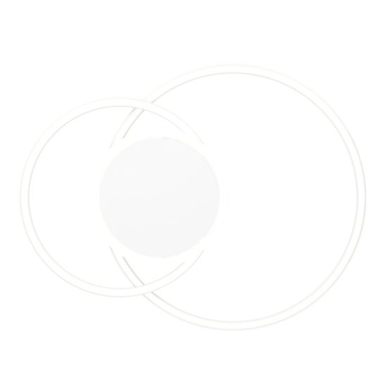 Eglo amandolo 2 plafoniera led 22w rgb 2700k 6500k 52cm con telecomando per soggiorno moderna due anelli bianca