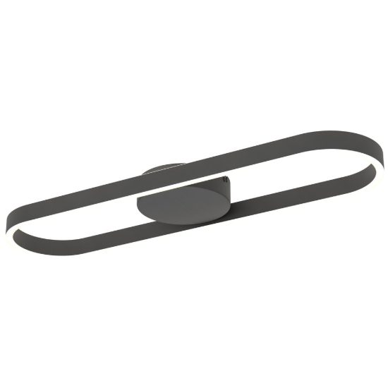 Eglo amandolo plafoniera led 24w rgb 2700k 6500k 66,5cm con telecomando per cucina moderna nera