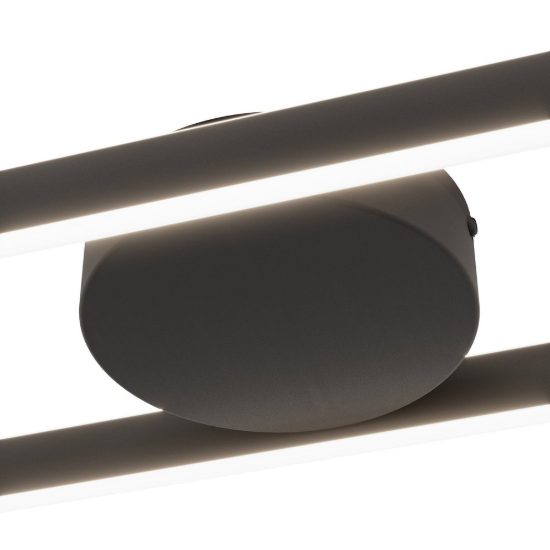 Eglo amandolo plafoniera led 24w rgb 2700k 6500k 66,5cm con telecomando per cucina moderna nera