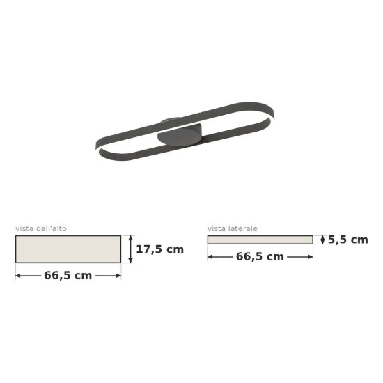 Eglo amandolo plafoniera led 24w rgb 2700k 6500k 66,5cm con telecomando per cucina moderna nera