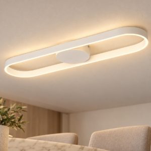 Eglo amandolo plafoniera led 24w rgb 2700k 6500k 66,5cm con telecomando per cucina moderna bianca