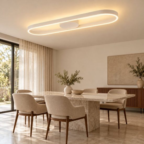 Eglo amandolo plafoniera led 24w rgb 2700k 6500k 66,5cm con telecomando per cucina moderna bianca
