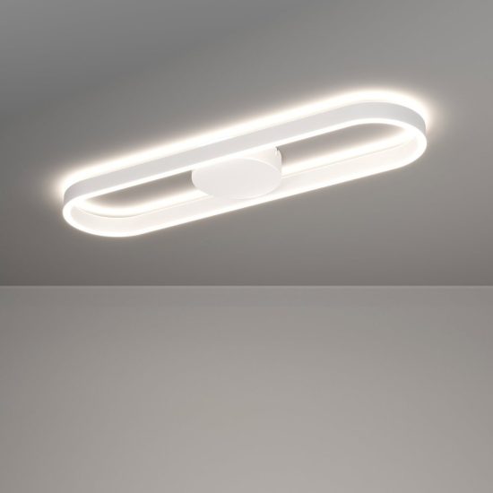 Eglo amandolo plafoniera led 24w rgb 2700k 6500k 66,5cm con telecomando per cucina moderna bianca
