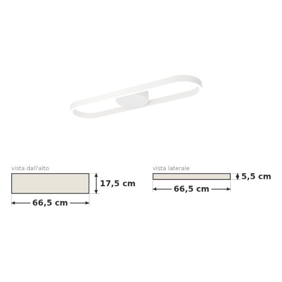 Eglo amandolo plafoniera led 24w rgb 2700k 6500k 66,5cm con telecomando per cucina moderna bianca
