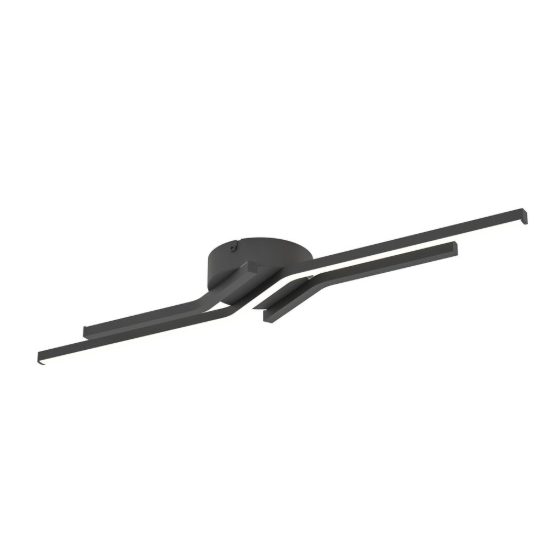 Eglo amandolo 1 plafoniera led 24w rgb 2700k 6500k 68,5cm con telecomando per cucina moderna nera