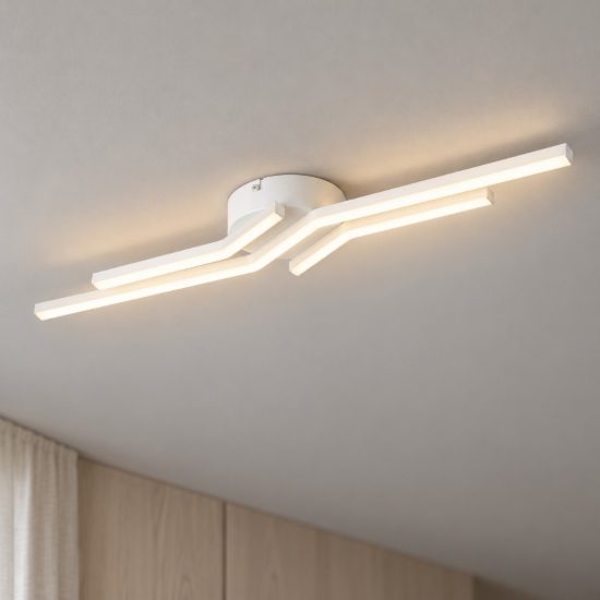 Eglo amandolo 1 plafoniera led 24w rgb 2700k 6500k 68,5cm con telecomando per cucina moderna bianca
