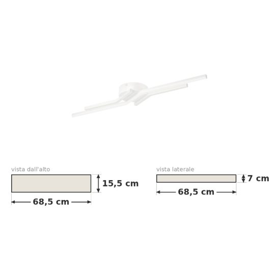 Eglo amandolo 1 plafoniera led 24w rgb 2700k 6500k 68,5cm con telecomando per cucina moderna bianca
