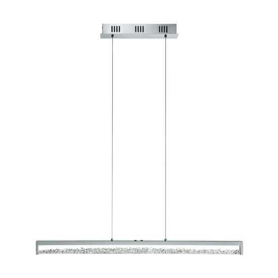 Eglo cardito 1 lampadario led 36w cct 2700k 5000k 100cm per sala da pranzo moderno con cristalli cromato