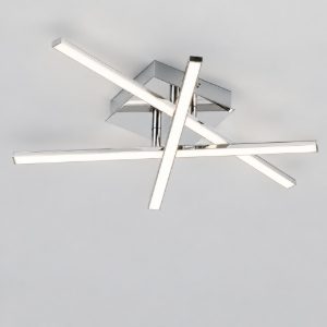 Eglo lasana 1 plafoniera led 10,5w 3000k 50cm per cucina moderna cromata