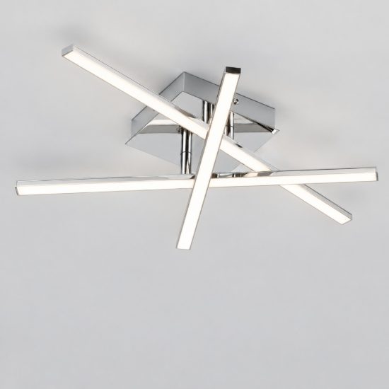 Eglo lasana 1 plafoniera led 10,5w 3000k 50cm per cucina moderna cromata