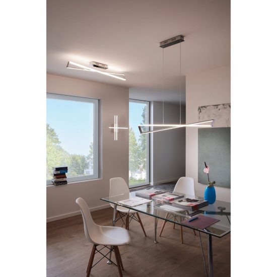 Eglo lasana 1 plafoniera led 10,5w 3000k 50cm per cucina moderna cromata