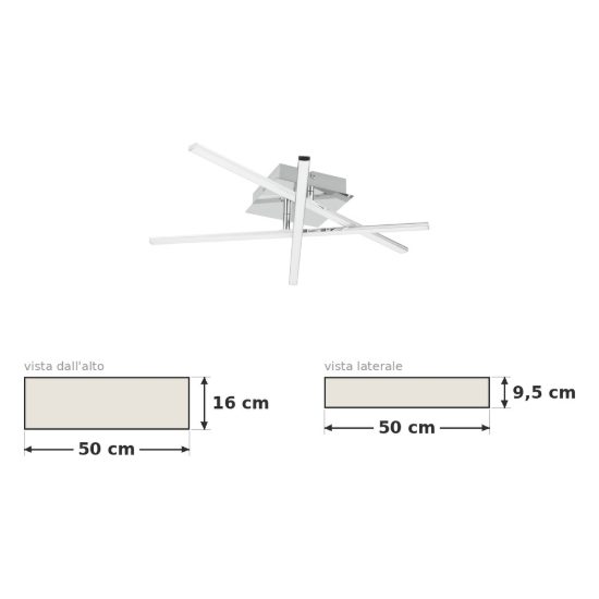 Eglo lasana 1 plafoniera led 10,5w 3000k 50cm per cucina moderna cromata