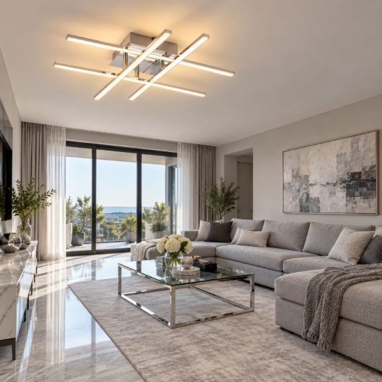 Eglo lasana 1 plafoniera led 21,2w 3000k 50cm per soggiorno moderna cromata