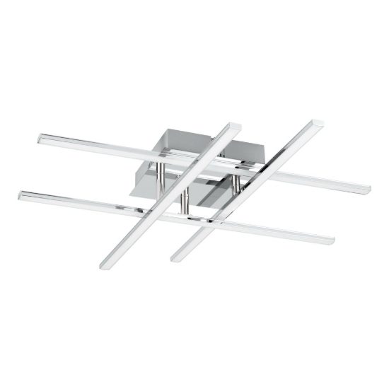 Eglo lasana 1 plafoniera led 21,2w 3000k 50cm per soggiorno moderna cromata