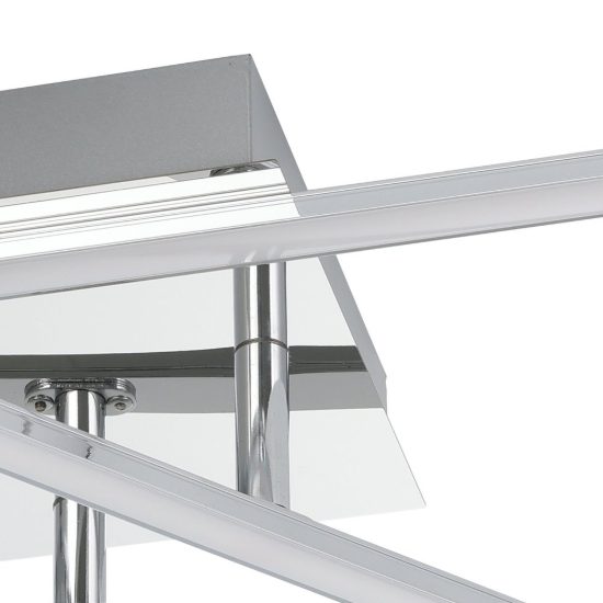 Eglo lasana 1 plafoniera led 21,2w 3000k 50cm per soggiorno moderna cromata