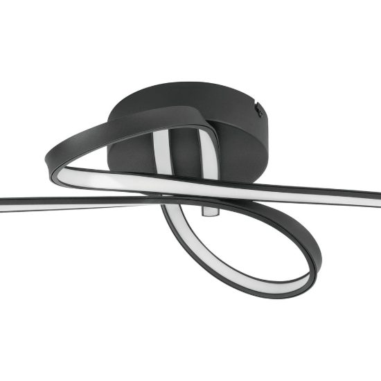 Eglo selvina 1 plafoniera led 21w 3000k 69cm per soggiorno moderna nera