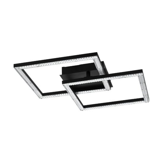 Eglo lejias plafoniera led 21w 3000k 45cm per soggiorno moderna nera