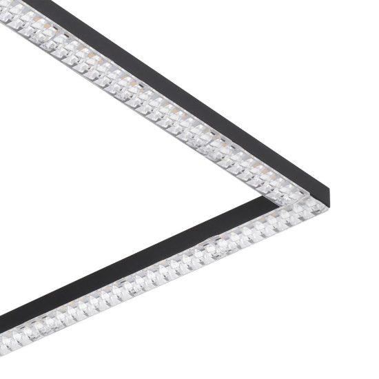 Eglo lejias plafoniera led 21w 3000k 45cm per soggiorno moderna nera